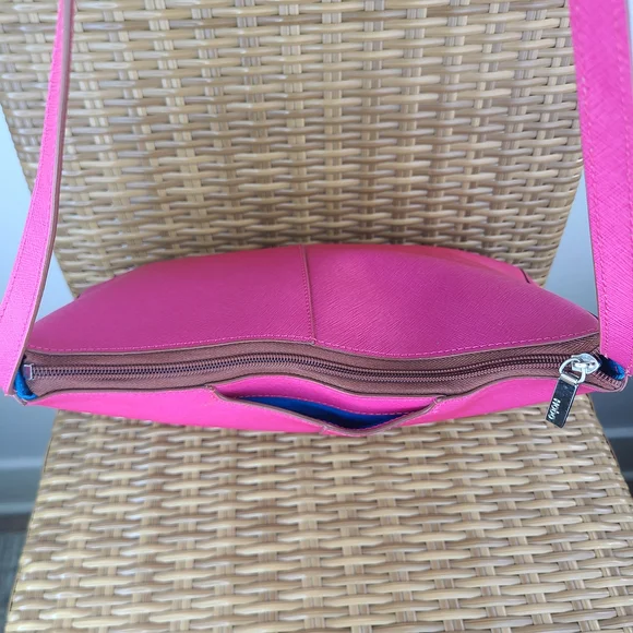 Hobo International Pink Saffiano Leather Shoulder Bag Purse - Picture 5 of 16